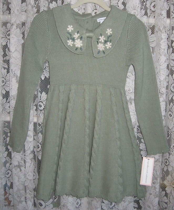 CUPCAKES AND CASHMERE CABLE KNIT SWEATER DRESS GIRL'S 5T NWT SHIP FREE TO US