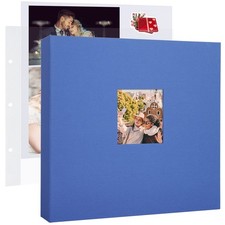 12x12 Inch Large 3 Ring DIY Scrapbook Photo Album Journal with 30 Plastic Sle...