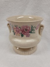 4 1/8" STUB HANDLE DECAL VASE BY ROYAL COPLEY, ROYAL WINDSOR, SPAULDING