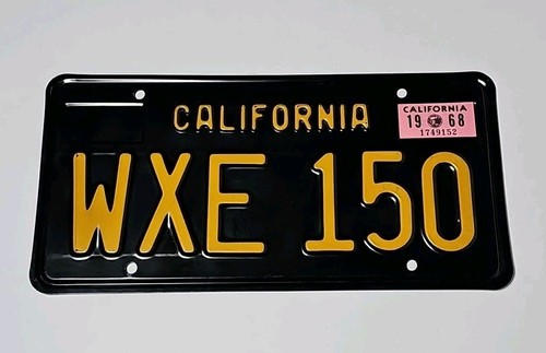 1968 CALIFORNIA License Plate - 1963-1970 Series - CA - #WXE-150