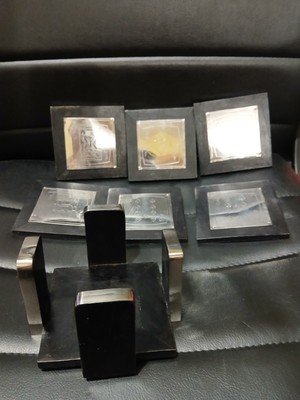 Thor Instruments Black Walnut & Chrome Playing Card Coasters