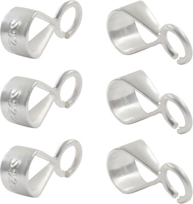 6Pcs 925 Sterling Silver Slider Pendant Clasp with Open Loop, Jewelry Bails for