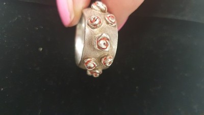 Drachenfels Original Ring breit SCHICK kleine Rosen super schön Gr. 59 massiv 