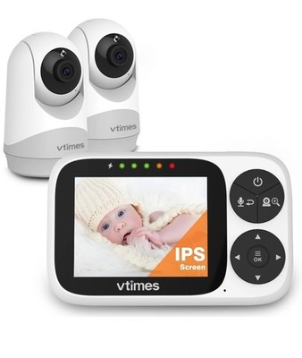 VTimes Baby Monitor with 2 Cameras, 3.2'' IPS Screen, 2-Way Talk, Baby Monitor239