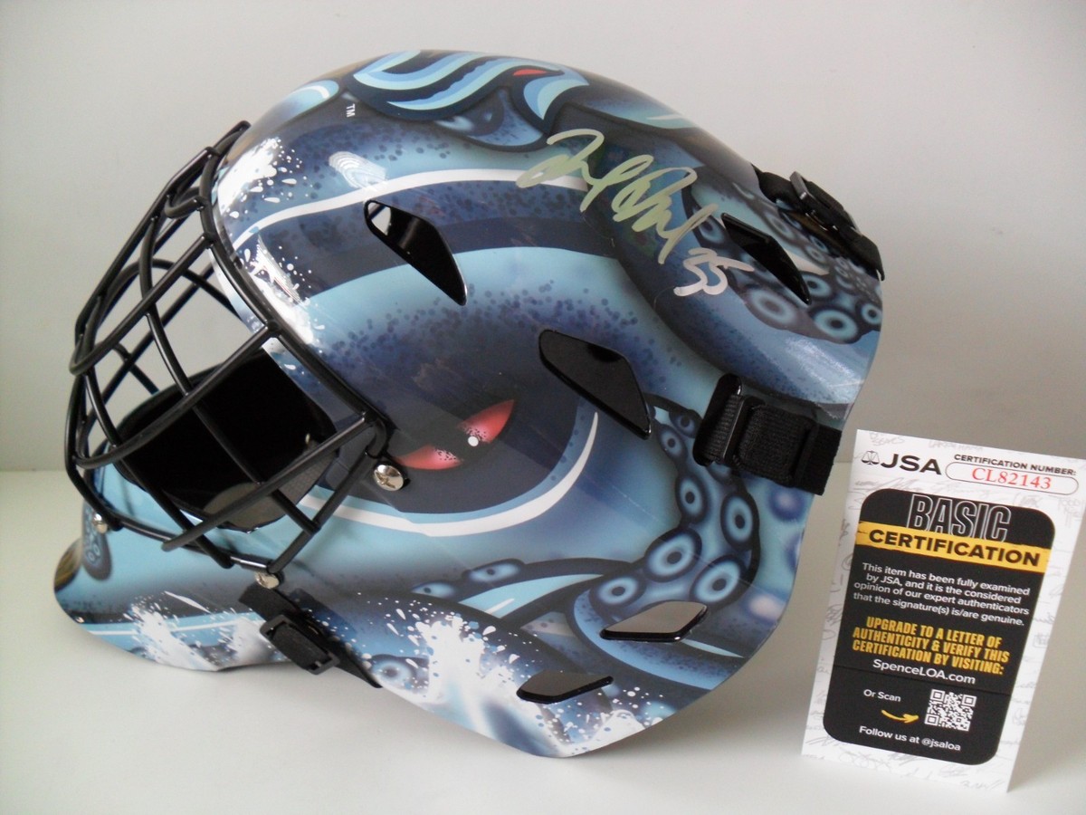 Joey Daccord Signed Seattle Kraken FULL SIZE Goalie Mask Helmet