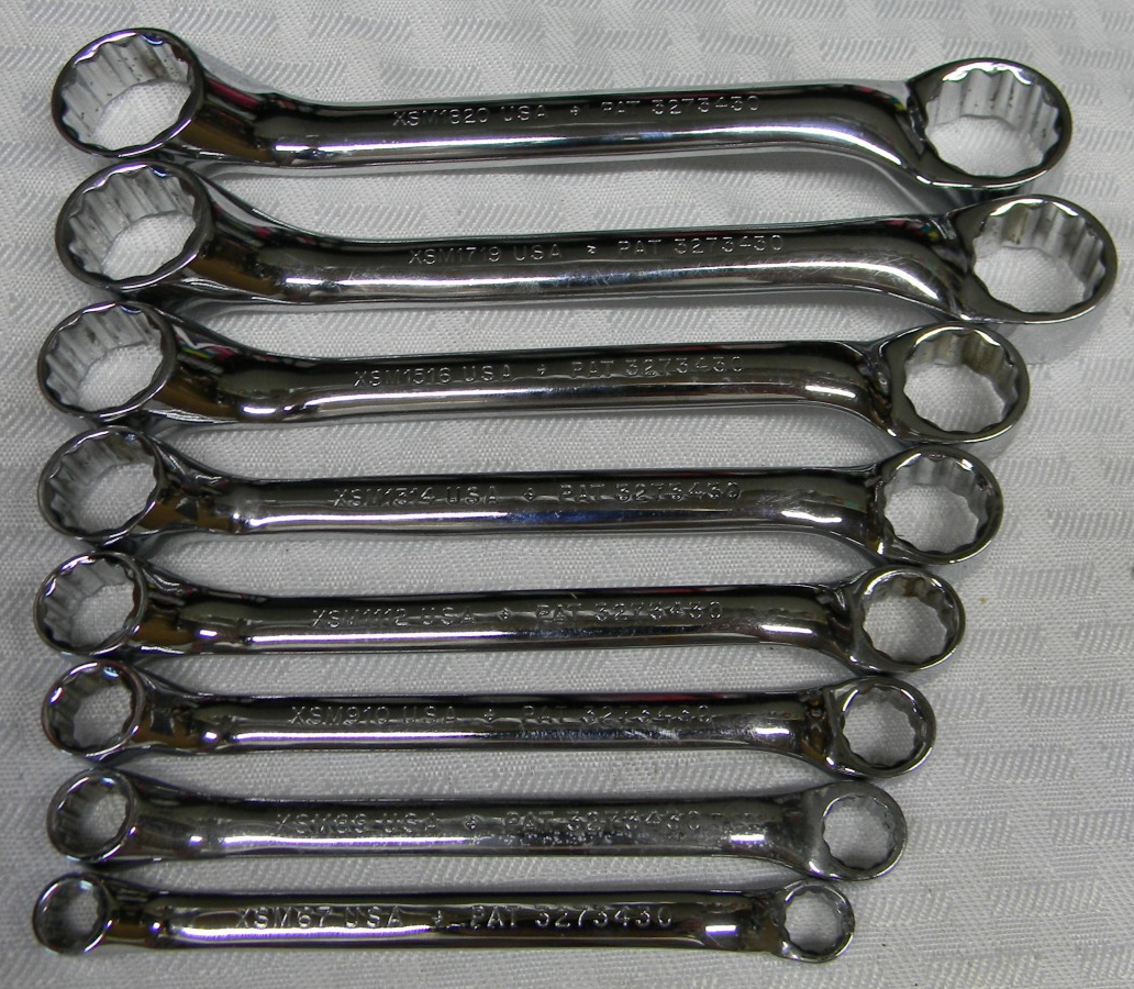 SNAP-ON 8PC 12PT METRIC SHORT 10° OFFSET BOX WRENCH SET 6-20MM