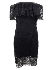Betsey Johnson Women's Off-The-Shoulder Lace Dress (2, Black) 192523094571