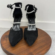 Black Velvet Heels with Bubble Heel Sz 10.5-11 Eu 42