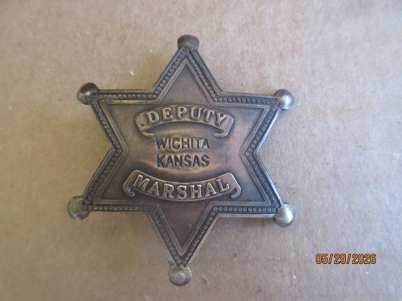 Vintage Novelty Souvenir Badge Old West Deputy Marshal Kansas City