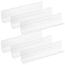 Plastic Shelf Dividers 6pcs Clear Acrylic L Shaped Separator Transparent Orga...