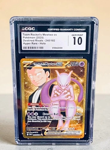 Pokemon Team Rockets Mewtwo ex240/182 CGC 10 Destined Rivals /Read Description
