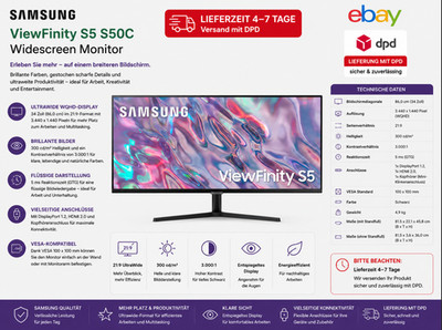 SAMSUNG ViewFinity S5 S50C Widescreen Monitor 86,0 cm (34,0 Zoll) schwarz