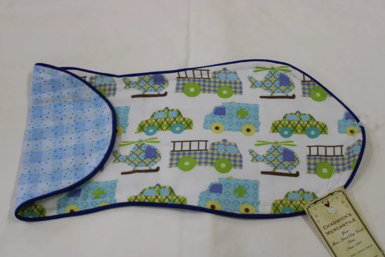 Finished - Baby Shoulder Burp Rag - 1st Responder Vehicles