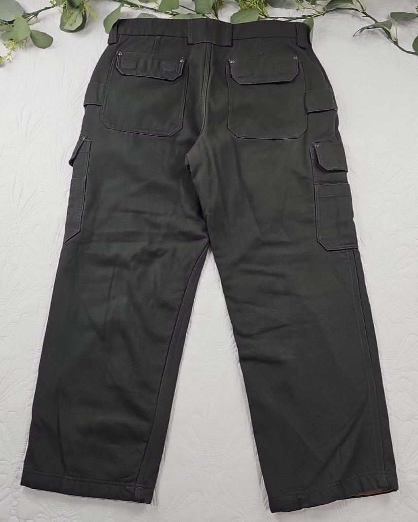 Duluth Trading Company Gray Fleece Lined Straight Leg Cargo Pants Size 38 x 30