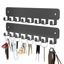 pickpiff 2 Pack Key Holder for Wall Adhesive, Key Hooks with 8 Hooks Wall Mou...