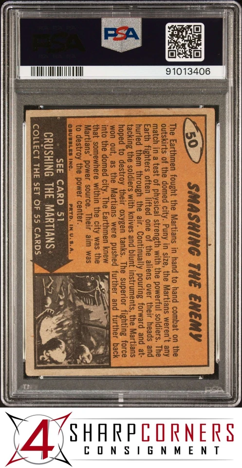 1962 MARS ATTACKS #50 SMASHING THE ENEMY PSA 3 - Image 2 of 4
