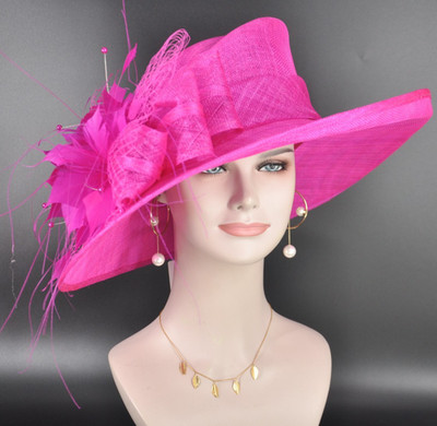 Fuchsia Pink  Kentucky Derby Hat,  Royal Ascot Hat, Tea Wedding Party Hat