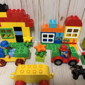 Lego Duplo Lot 5506 and 10572 With Bricks Figures Cars Dog
