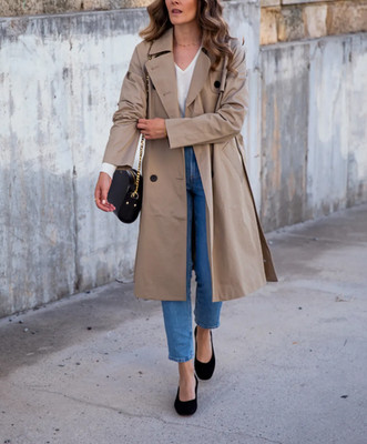 NWT Everlane The Drape Trench Coat 100% Cotton Lined Khaki Size XS