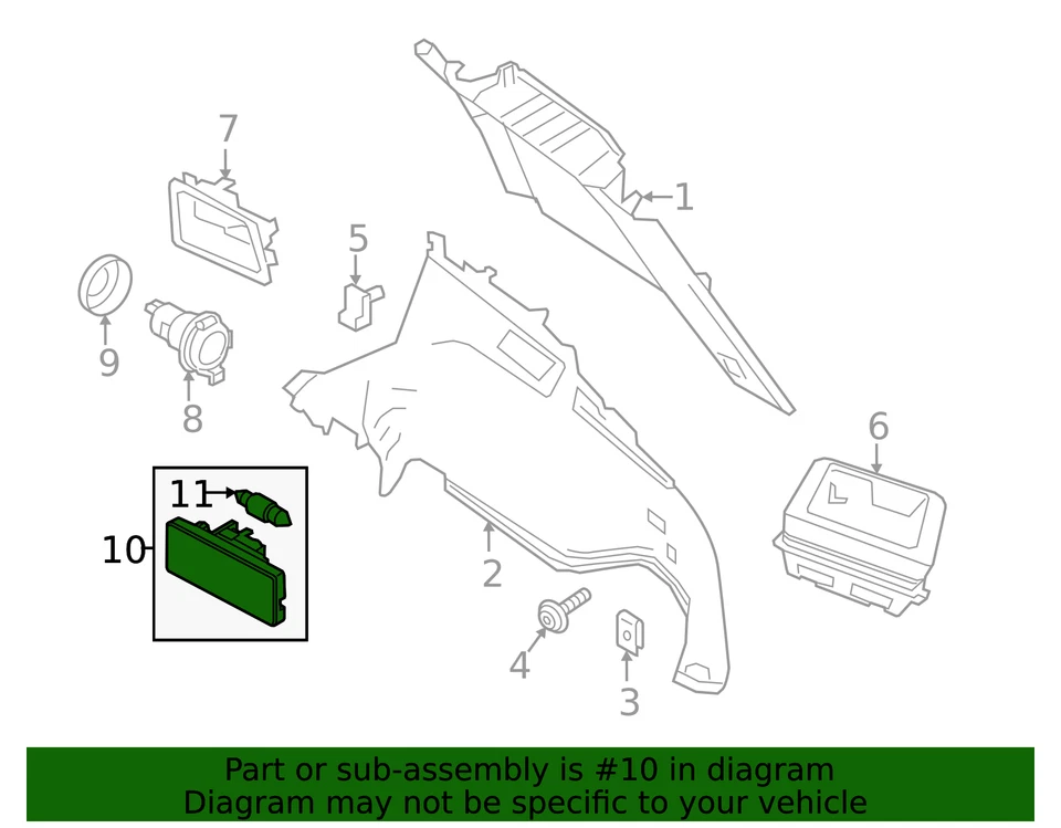 Lámpara de cortesía genuina para equipaje de carga trasera Nissan VER LISTA NUEVO OEM Foto 3 de 4