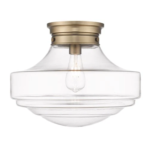 Golden Lighting 0508-LSF Ingalls 16"W Semi-Flush Ceiling Fixture - Modern Brass - Picture 6 of 11