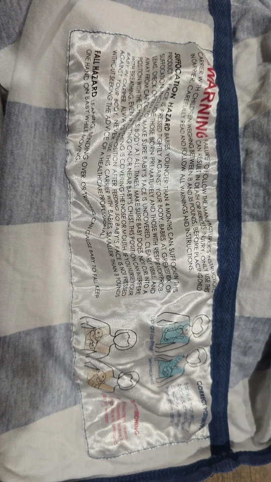 Portabebés K'tan Rayas Azul Marino y Blanco  Foto 2 de 3