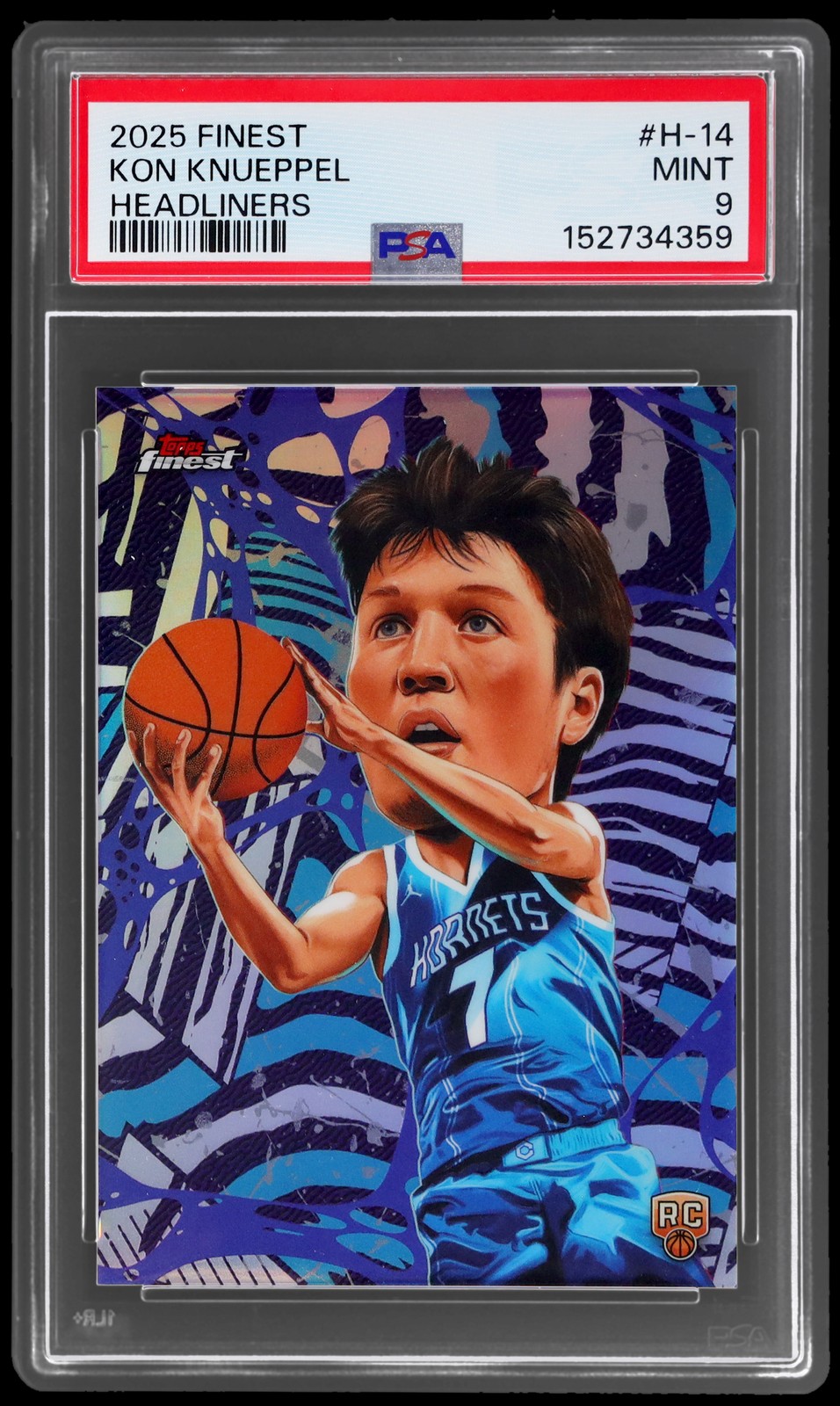 2025 Finest Kon Knueppel #H-14 PSA 9 RC Headliners Basketball Mint Topps