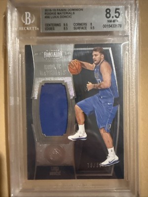 2018-19 Luka Doncic Panini Dominion Rookie Materials /99 Grade 8.5 INVEST BEAUTY