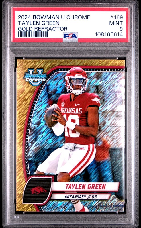2024 BOWMAN UNIVERSITY CHROME GOLD REFRACTOR #169 TAYLEN GREEN 1/50 PSA 9