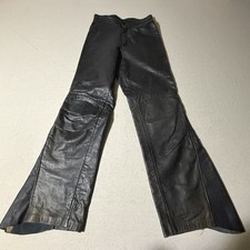 Vintage Michael Hoban North Beach Leather Black Flair Pants Women  s Size 25  A4