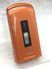 Toshiba W47T Orange au Flip Phone Japanese Retro Cell Phone Tested Works Rare
