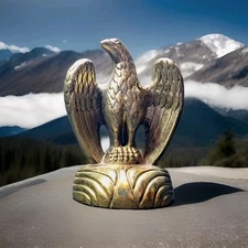 Vintage American Bald Eagle Cast Bronze Metal Sculpture Patriotic Decor 7.5” 