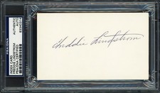 Freddie Lindstrom Autographed 3x5 Index Card New York Giants PSA/DNA #83340314