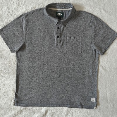 Roots XXL Mens Polo Shirt Gray Collared Short Sleeve Cotton Blend