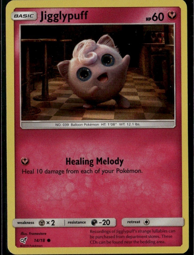 Jigglypuff Holo Common Common Detective Pikachu 14/18 Fairy Holo Pokemon Card