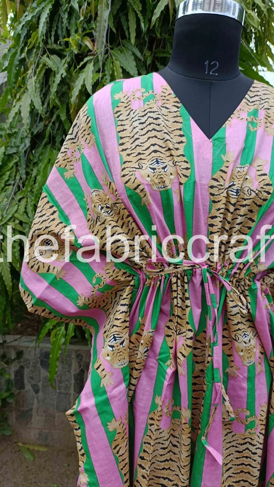 Pure Cotton Kaftan Dress, Relaxed Fit, Summer Casual Wear