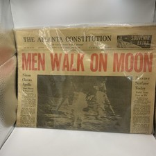 Genuine The Atlanta Constitution July 21, 1969 'Men Walk on the Moon Never Open