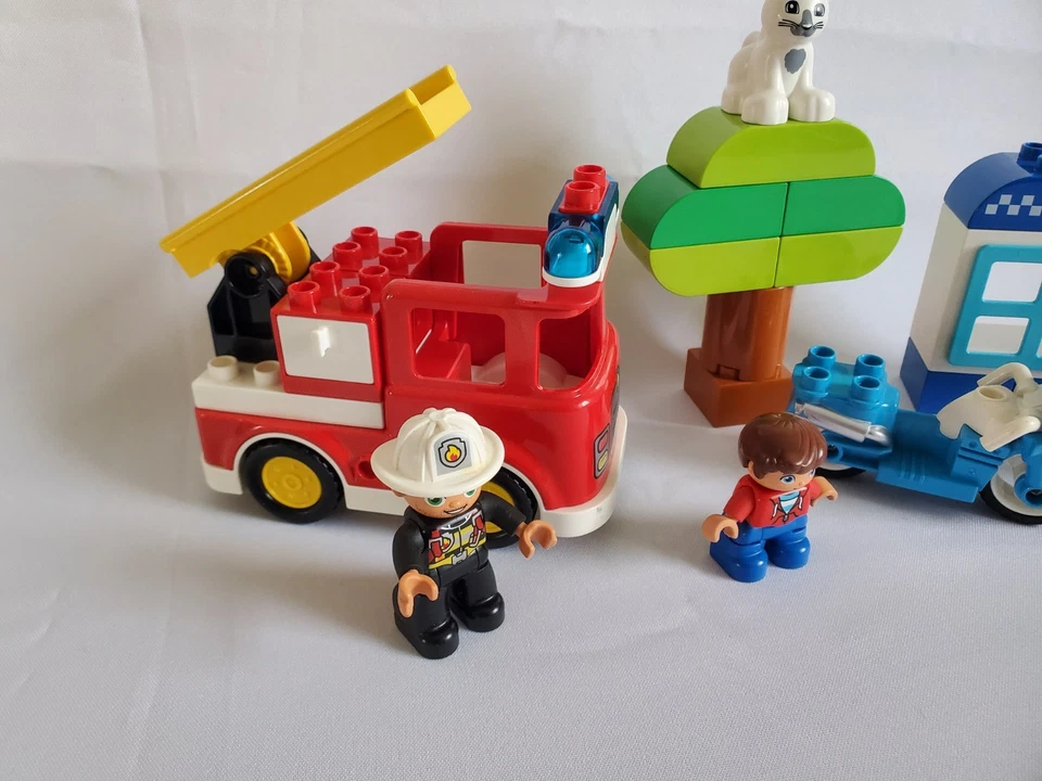 LEGO Duplo 10900+10901 Moto Police (Policía) Y Camión Bomberos Tbe Sin Caja En - Imagen 2 de 4