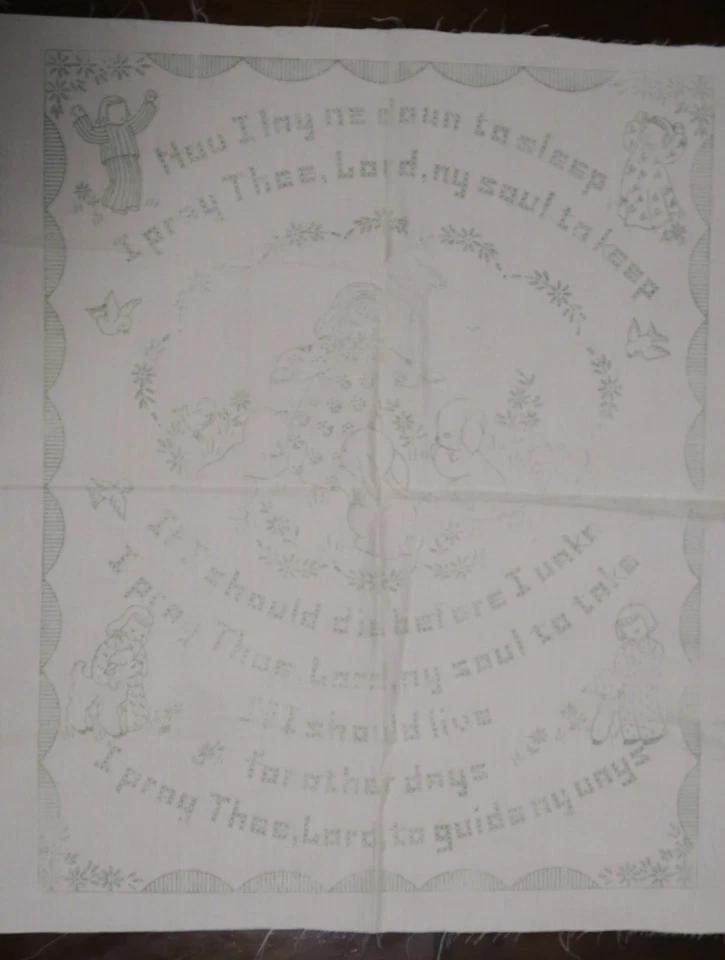 Needlepoint Cross Stitch Craft Pattern Now I Lay Me Down To Sleep. Prayer Design - Image 4 of 4