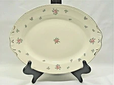 Vintage Homer Laughlin Rambler Rose American Vogue Oval 11" Platter