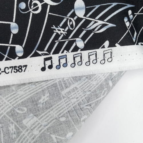 Musical Note Fabric B&W Classical Music by Timeless Treasures Quilt Cotton 44x27 - Picture 6 of 9