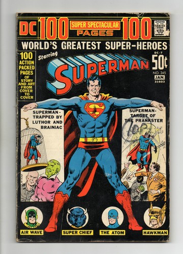 Superman Vol 1 No 245 Jan 1972 (Fn-) Dc Comics,Bronze Age(1970 - 1979) 100 pages