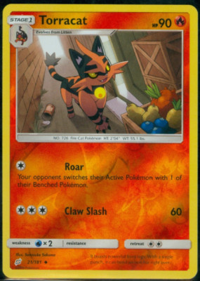 Pokemon - TORRACAT - 21/181 - Team Up - Reverse Holo - NM/M