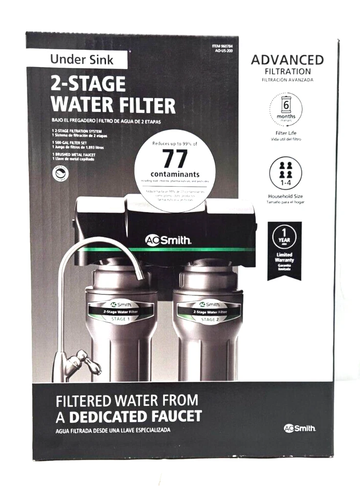 AO Smith Under Sink 2-Stage Water Filter from a Dedicated Faucet NEW IN BOX  | eBay