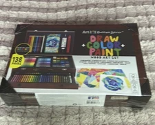 Art 101 Draw, Color, and Paint 136 NWT Piece Multimedia Wood Art Set