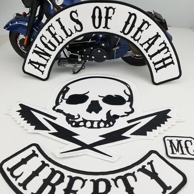 FULL SIZE ANGELS OF DEATH LIBERTY CITY MC Patch set biker