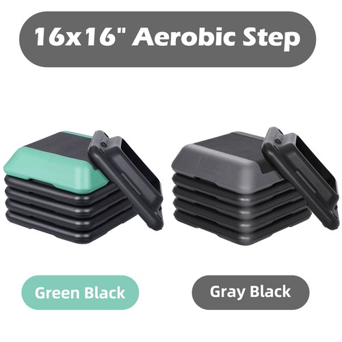 16" Fitness Aerobic Step Plattform verstellbar quadratisch Übung Stepper mit 4 Riser - Bild 1 von 27
