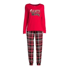 Christmas Holiday Santa Baby Pajama Set Size Large (12-14) Secret Treasures -NEW