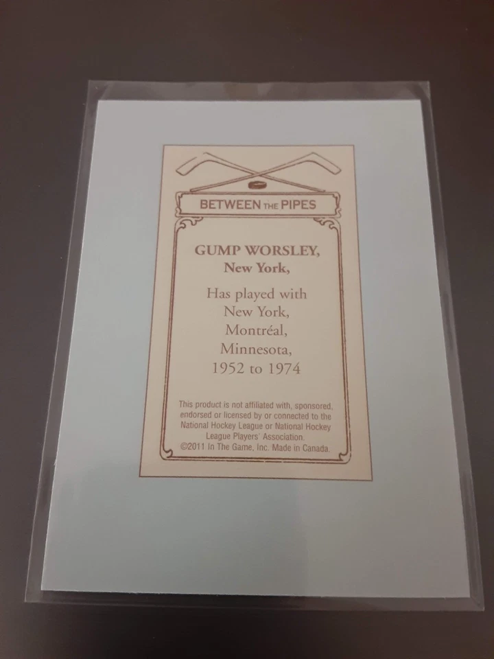 2010-11 ITG BTP - 100 Years of Hockey Card Collecting # 28 -- GUMP WORSLEY - Image 2 of 2