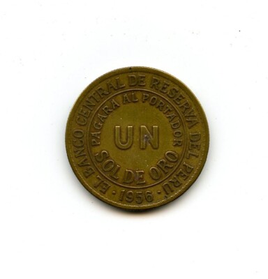 1956 Peru El Banco Central de Reserva Del Peru - Un Sol de Oro Coin